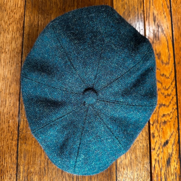 Scottish Harris Tweed Eight Quarter Newsboy Cap - Evergreen - Sz Men's Med. - Picture 3 of 15